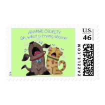 Crying dog and cat crying shame stamp