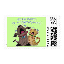 Crying dog and cat crying shame stamp