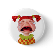 Crying GirlW Pinback Button
