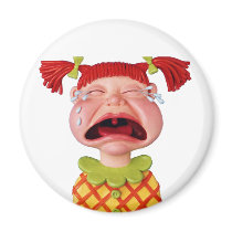 Crying GirlW Refrigerator Magnets