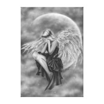 Crying Moon Angel Canvas Print canvas prints