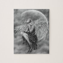 Crying Moon Angel Jigsaw Puzzle puzzles