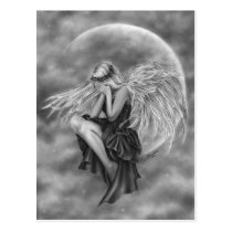 Crying Moon Angel Postcard postcards