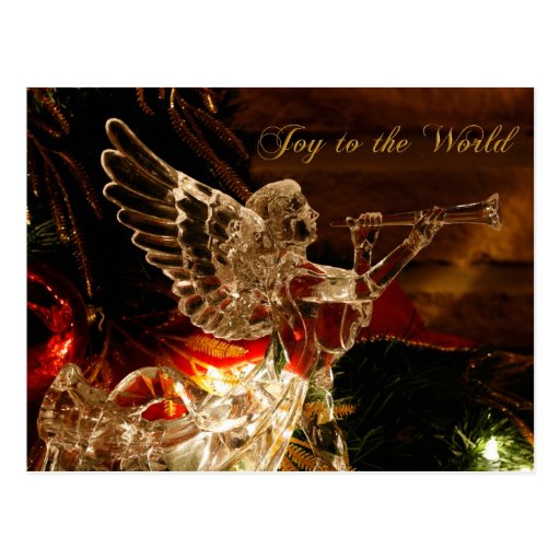 crystal angel Joy to the World Postcard Zazzle