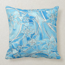 Crystal Blue Jasmines Pillow by Elisa Chong pillows