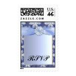Crystal Blue Snowflake Celebration Postage Stamp