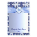Crystal Blue Snowflake Celebration Stationery Design