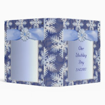 Crystal Blue Snowflake Celebration Vinyl Binder