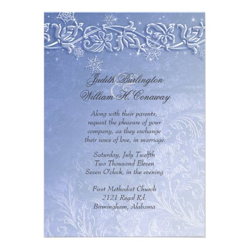 Crystal Blue Winter Wedding Invitation