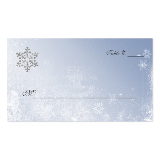 Crystal Blue Winter Wedding Place Cards Business Cards