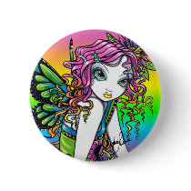 "Crystal" Candy Rainbow Butterfly Fairy Art Button buttons