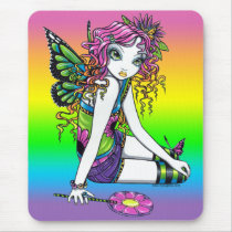 "Crystal" Candy Rainbow Butterfly Fairy Mousepad mousepads