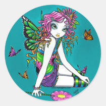 rainbow, butterfly, candy, fairy, sucker, lolli, pop, flower, faerie, faery, fairies, fae, acrylic, Sticker with custom graphic design