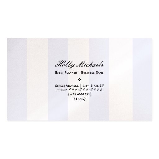 Crystal Chandelier Event Planner Business Card (back side)