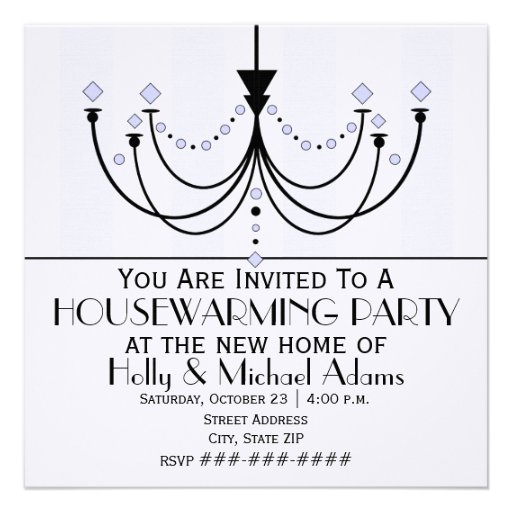 Crystal Chandelier Housewarming Party Invitation