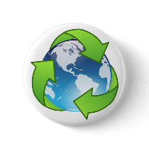 Crystal earth globe recycle icon pins