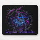 standard_mousepad - Custom Purple Dragon With Pentagram with Crystal Fantasies as title.Black Background