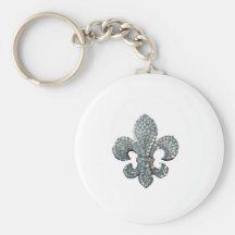 CRYSTAL FLEUR DE LIS KEY CHAIN