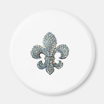CRYSTAL FLEUR DE LIS REFRIGERATOR MAGNET
