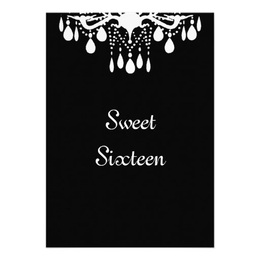 Crystal Grand Ballroom Birthday Invitation (black)