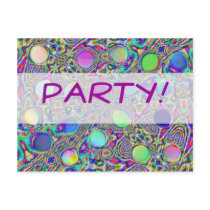 Crystal Groovy Polka Dot Party Invitation postcards