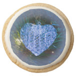 Crystal Heart Ornament Round Premium Shortbread Cookie
