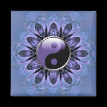 Crystal Hearts Purple Yin Yang Magnet magnets
