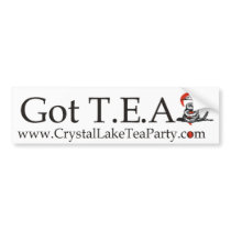 Crystal Lake TEA Party Bumper Sticker
