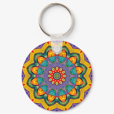 "Crystal Mandala Quilt" Keychains by Aquavel