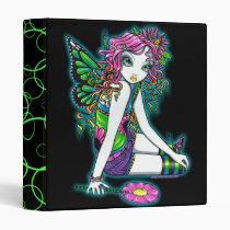 rainbow, candy, fairy, binder, notebook, crystal, myka, jelina, faerie, fae, fairies, faery, pixie, butterfly, flower, fantasy, art, characters, Binder with custom graphic design