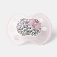 Crystal Rhinestone With Classy Bow Pacifier