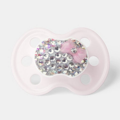 Crystal Rhinestone With Classy Bow Pacifier BooginHead Pacifier