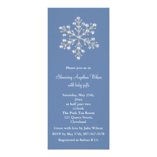 Crystal Snowflake Baby Shower Invitation (blue)