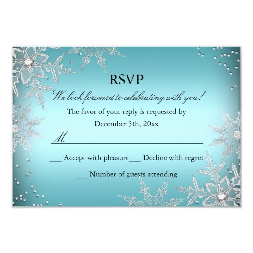 crystal snowflake blue christmas party rsvp 3 5x5 paper crystal snowflake blue christmas party rsvp 3 5x5 paper
