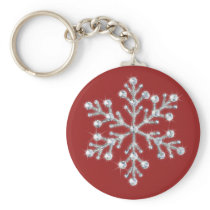Crystal Snowflake Keychain (red)