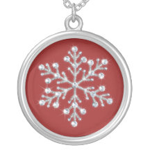 Crystal Snowflake Necklace (red)