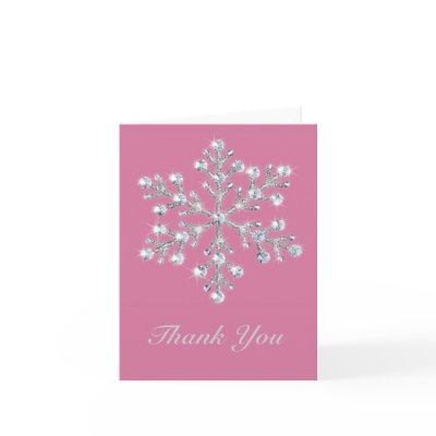 Crystal Snowflake Thank You Card