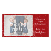 Crystal Snowflakes Personalized Photo Card