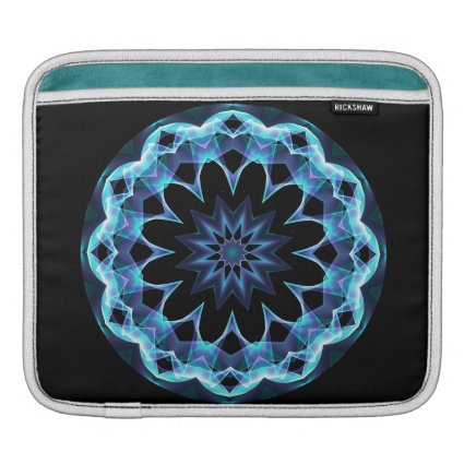 Crystal Star, Abstract Glowing Blue Mandala Sleeves For iPads