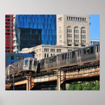 CTA rapid transit Orange Line and Green Line Poster