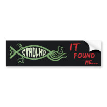Cthulhu Fish Bumper Sticker - Lovecraft bumper stickers