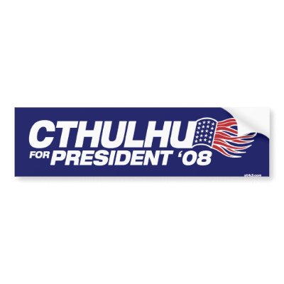 Cthulhu for President Bumper Sticker by strk3