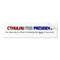 Cthulhu For President Bumper Sticker