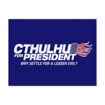 cthulhu for president - why settle for a lesser ev post card
