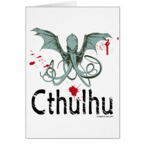 Cthulhu horror vector art cards