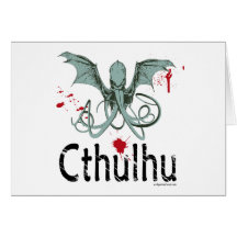 Cthulhu horror vector art cards