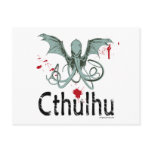 Cthulhu horror vector art post card