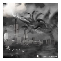 Cthulhu Shocks Chicago Poster posters by CthulhuCthulhu Cthulhu Shocks Chicago Poster posters