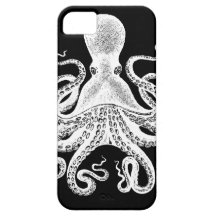 Cthulu Kraken Octopus - Victorian Image on Black iPhone 5 Cover