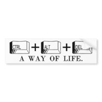 CTRL+ALT+DEL bumper stickers